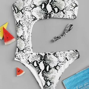 Snakeskin swimsuit!